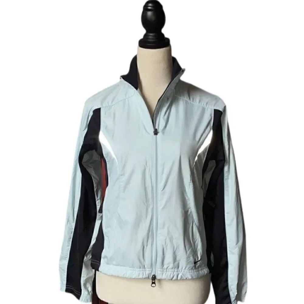 Nike 90’s Vintage Blue & Black Mesh Lined Full Zip Windbreaker (Size: Small)
